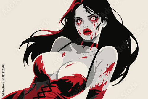 Scary Sexy Zombie Vector Illustration Creative Design Template 