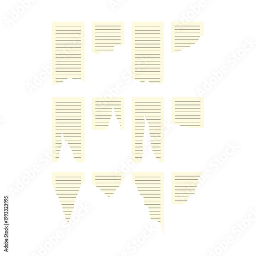 Torn lined paper note with irregular ripped edge illustration