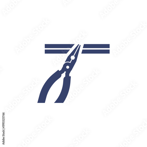 T-shaped pliers and cable logo