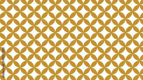 七宝繋ぎのパターン　縁起の良い和柄　和風の背景装飾イラスト　日本の伝統文様　吉祥