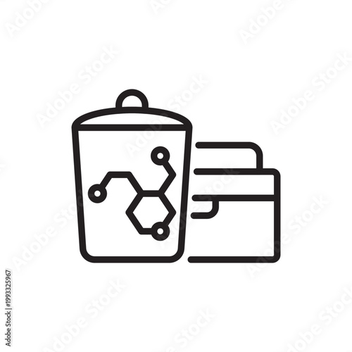 Chemical spill kit icon symbolizing safety response, representing hardware, factory tools, containment gear, safety systems, and industrial logistics for hazardous leak management and factory cleanup.