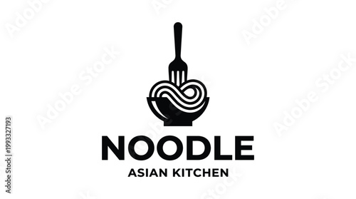 Noodle Asian Kitchen Logo Design.
