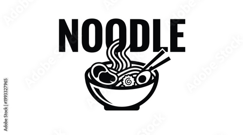 Noodle Bowl Icon with Chopsticks.