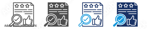 review icon set with multi concept