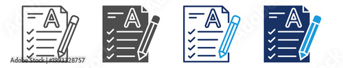 exam icon set with multi concept