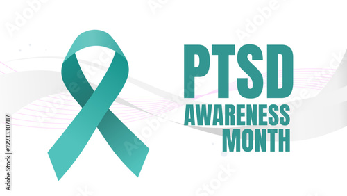 Posttraumatic Stress Disorder or PTSD Awareness Month - - baner, poster, card - vector illustration