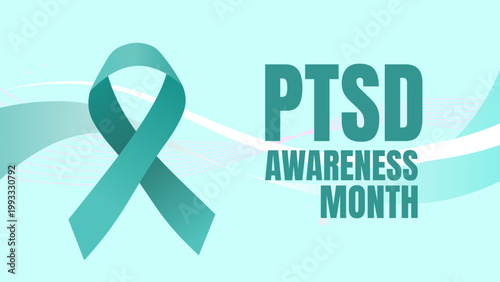 Posttraumatic Stress Disorder or PTSD Awareness Month - - baner, poster, card - vector illustration