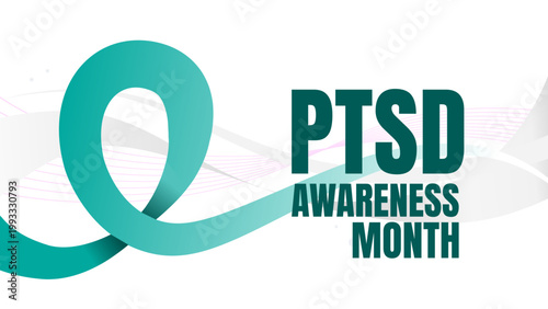 Posttraumatic Stress Disorder or PTSD Awareness Month - - baner, poster, card - vector illustration