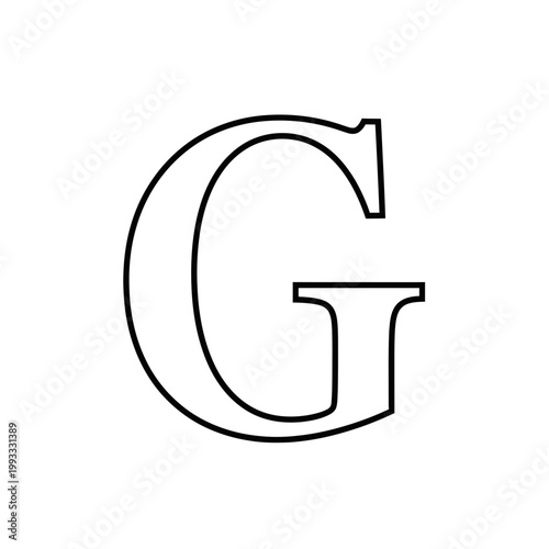 Large Letter G Outline Style 1.