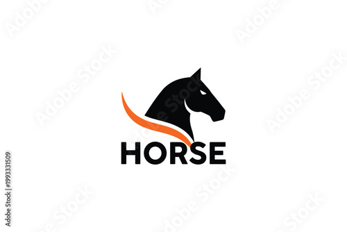 Elegant Black Horse Head Logo Silhouette