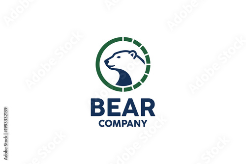 Bear Head Circle Logo for Company Branding