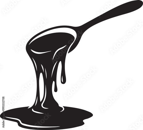 Melting Liquid Chocolate Spoon Silhouettes
