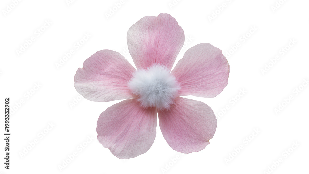 Obraz premium Delicate Pink Blossom Flower with Central Cottony Core