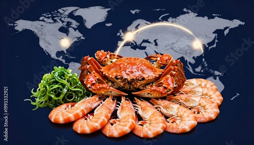 Fresh Crab Shrimp and Seaweed Seafood for Global Export Trade