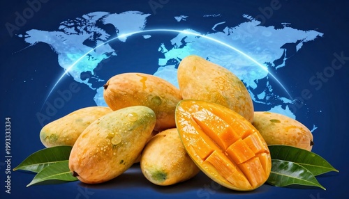Fresh Yellow Mango Fruit with Leaf for Global Export Market