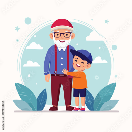 Grandfather and Grandchild Hugging