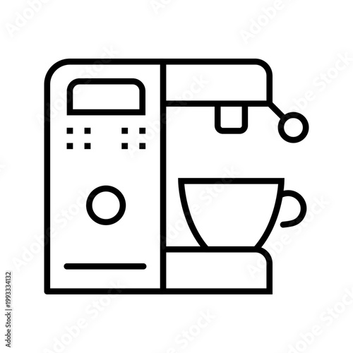 Coffee grinder icon. Food and coffee appliance line symbol. Black and white.