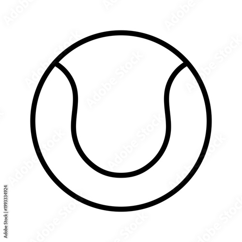 Tennis ball icon. Sports and tennis line symbol. Black and white.