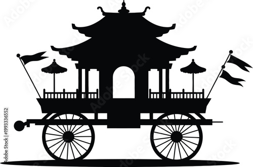 Black steam locomotive with ornate wheels, and pistons