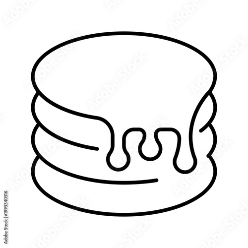 Pancake stack icon. Food and breakfast line symbol. Black and white.