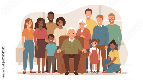 Diverse group of people standing together.