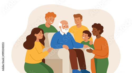 Diverse group of people sitting together.