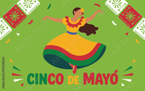 Celebrating cinco de mayo with a sombrero and maracas