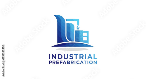 Modern Industrial Prefabrication Logo Design on White Background.