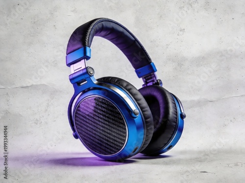 Blue and black overear headphones