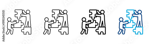 Team Building Icon Different Style Outline Collection Set Vector Illustration