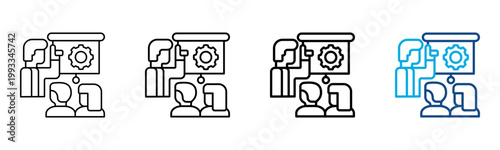 Support Training Icon Different Style Outline Collection Set Vector Illustration