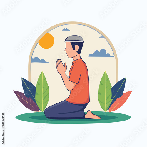 Man Praying in Islamic Tradition