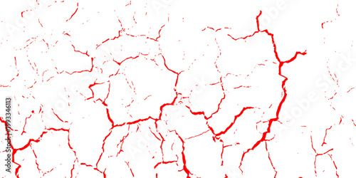 Red Cracked Texture Background With Abstract Fracture Pattern and Dry Earth Lines
