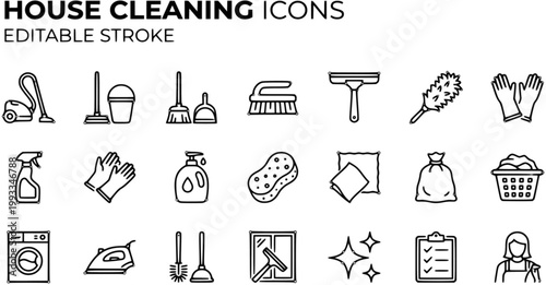House Cleaning icon collection set