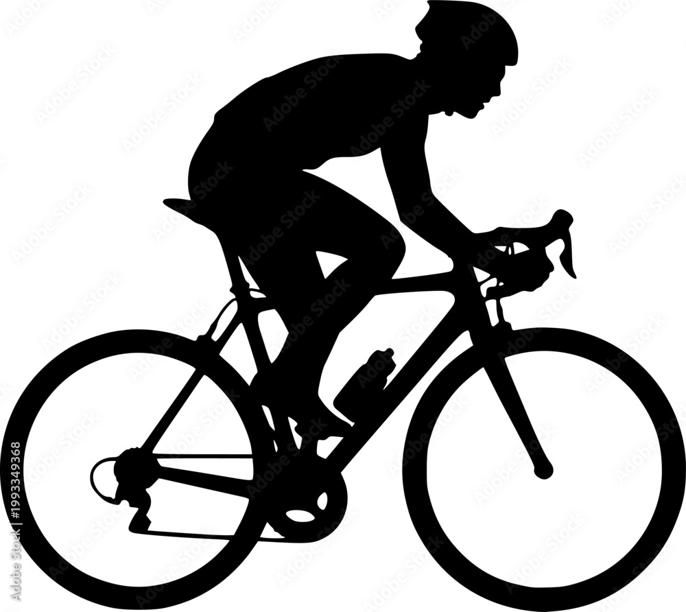 Fototapeta premium Race bicyclist silhouette vector