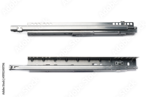 Drawer Runners Slides for furniture with ball bearings isolated