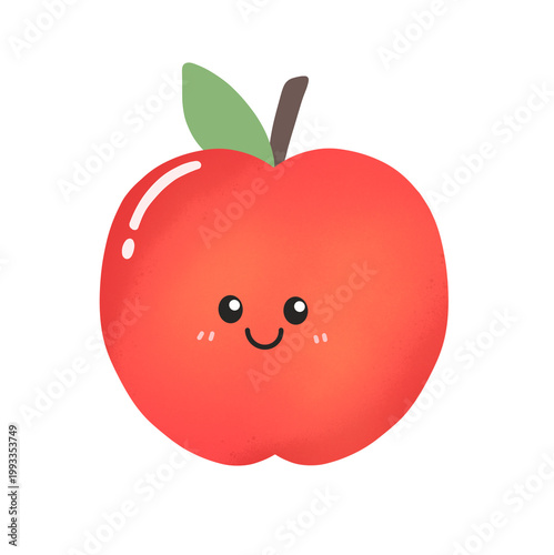 cute apple hand drawn children kids core freestyle illustration