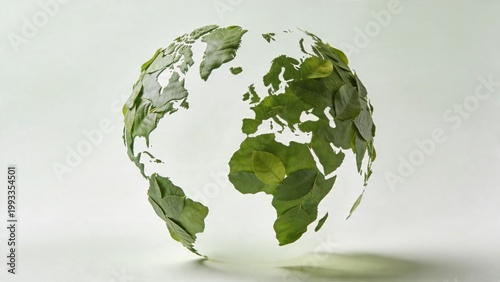 Eco Sustainability Concept with Green Earth and Leaves