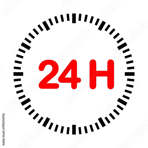 Logo 24 heures. Temps. Délai.