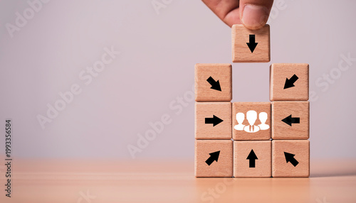 Fotografía Customer focus strategy concept with arrows directing toward target audience, re
