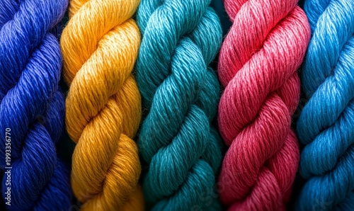 Vibrant Yarn Skeins - Colorful Craft Supplies