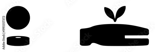 Peer-to-peer lending icon set with solid black symbol and white background featuring P2P, lending, finance with iconography and metaphor