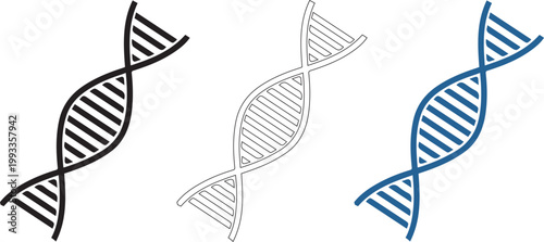 DNA icon, long genetic molecule structure