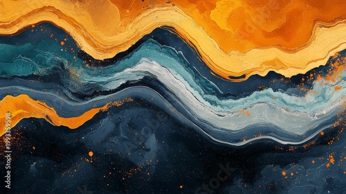 Abstract Fluid Art - Swirling Colors and Dynamic Composition