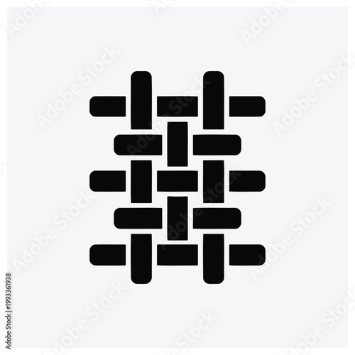 Stylized woven basket or mat silhouette