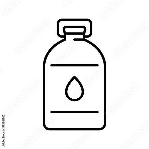Demineralized water icon. Science and purified water line symbol. Black and white.