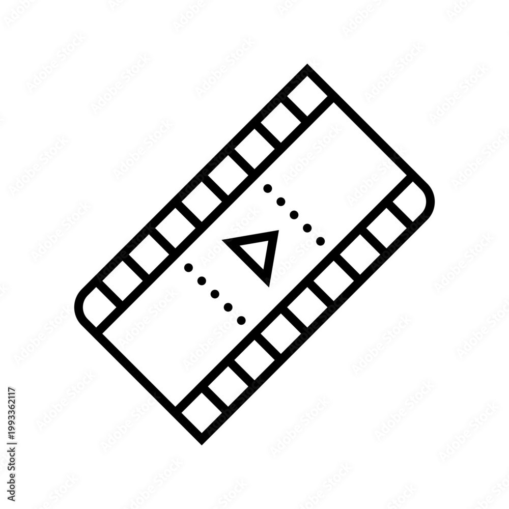 Fototapeta premium Film strip icon. Entertainment and cinema line symbol. Black and white.