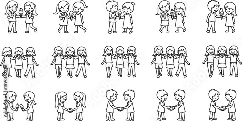 Collection of abstract black and white geometric patterns resembling distorted architectural structures