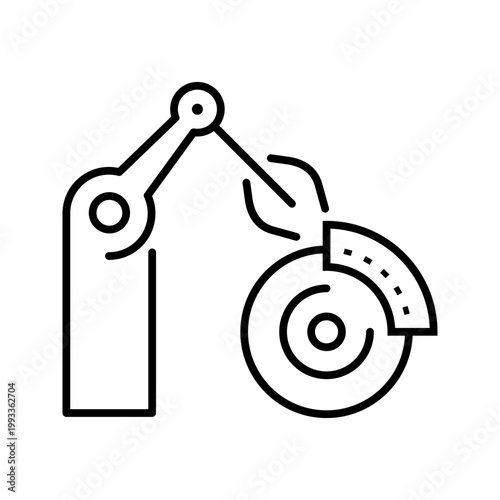 3d printing icon. Industry and additive manufacturing line symbol. Black and white.