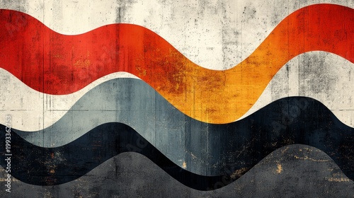 Abstract Wave Pattern on Textured Background